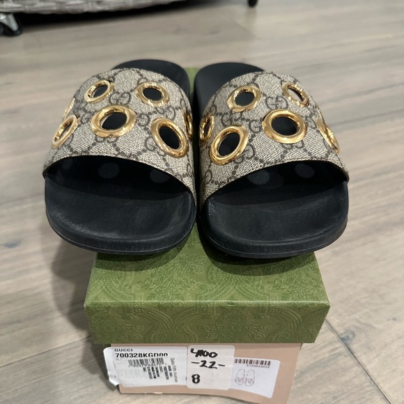Worn once authentic pool slides